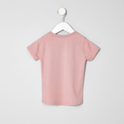 Mini boys pink abstract print T-shirt